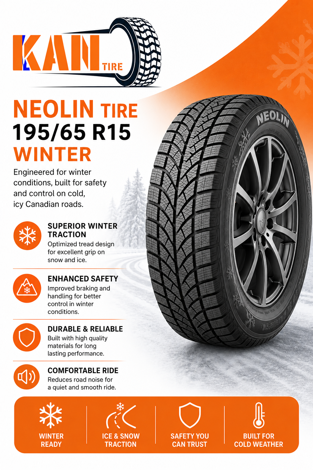 Neolin Tire 19565 R15 Winter